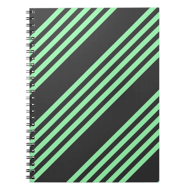Cuaderno Patrón de cinco rayas verdes y carboníferas (Frente)