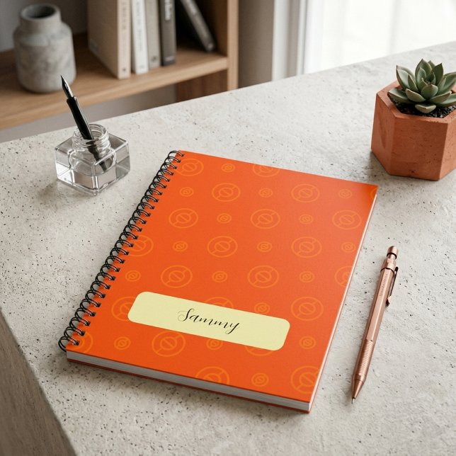 Cuaderno Patrón de círculo abstracto naranja sin fisuras (Subido por el creador)
