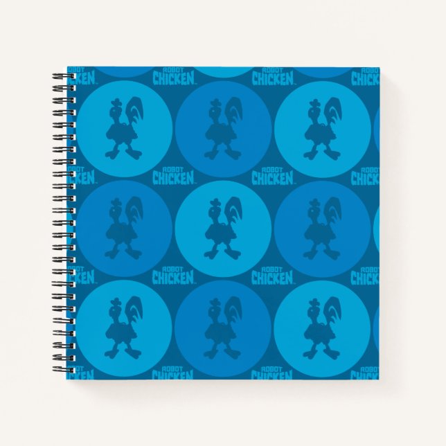Cuaderno Patrón de círculo de pollo robot (Anverso)