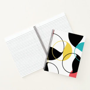 Cuaderno Patrón de círculo geométrico alegre y colorido