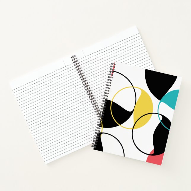Cuaderno Patrón de círculo geométrico alegre y colorido (Interior)