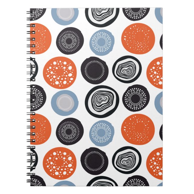 Cuaderno Patrón de círculo geométrico creativo y colorido. (Frente)