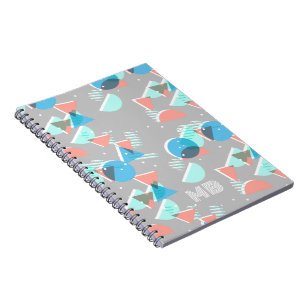 Cuaderno Patrón de círculos abstractos personalizados de Ba