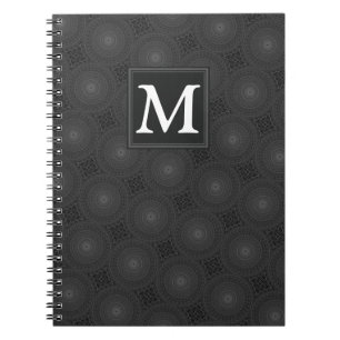 Cuaderno Patrón de círculos de carbón monograma