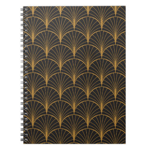Cuaderno Patrón de círculos geométricos Art Deco
