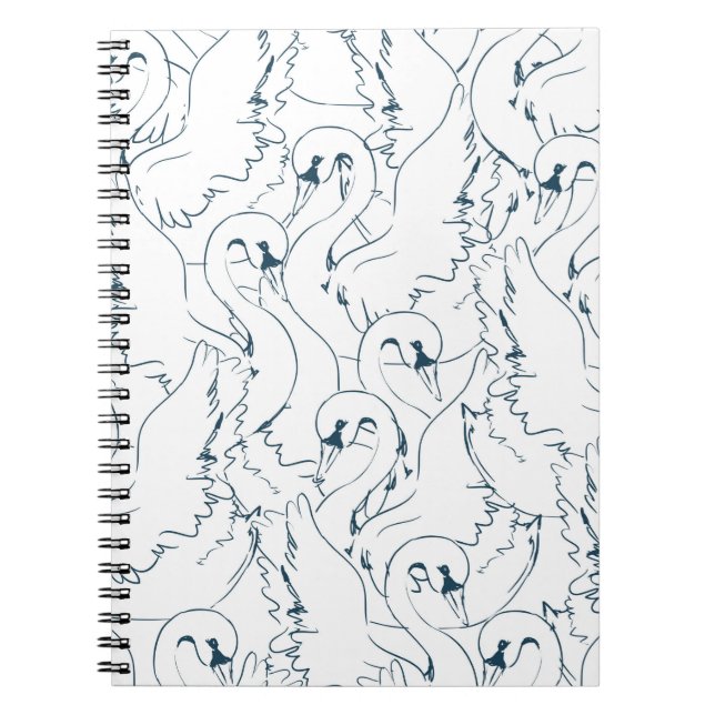 Cuaderno Patrón de cisne, patrón, abstracto, espalda (Frente)
