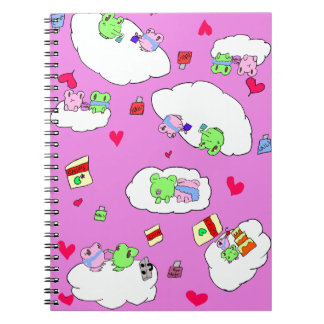 Cuaderno Patrón de citas de rana rosa linda