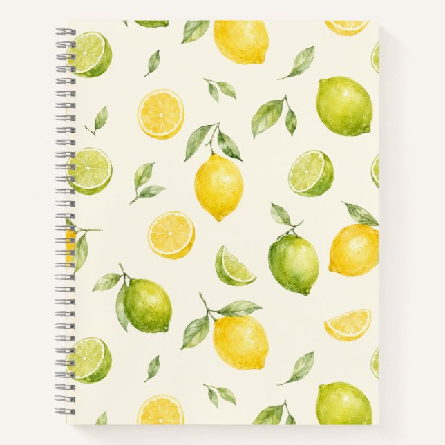 Cuaderno Patrón de Citricos Aquarela Lima Limón (Anverso)
