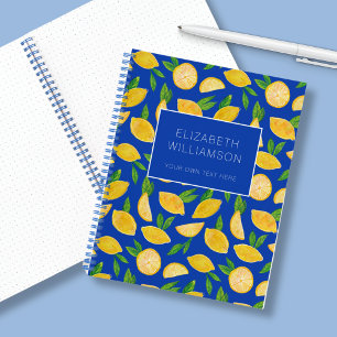 Cuaderno Patrón de cítricos de verano de limón