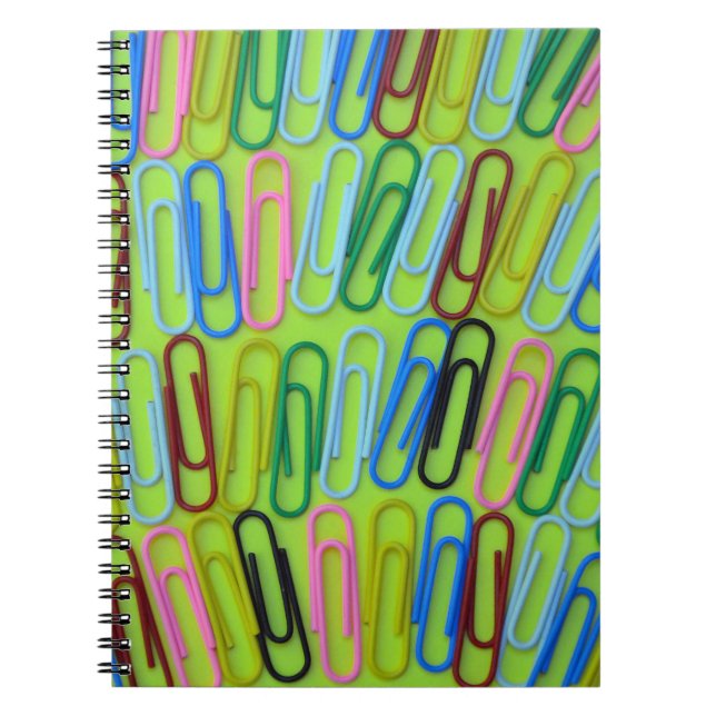 Cuaderno Patrón de clips coloridos (Frente)