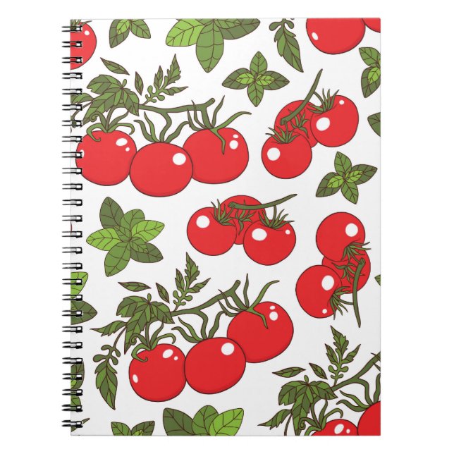 Cuaderno Patrón de cocina sin soldadura de Tomato Basil (Frente)