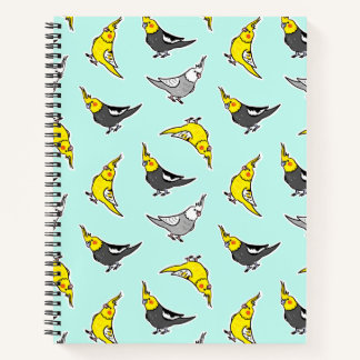 Cuaderno Patrón de Cockatiels personalizado