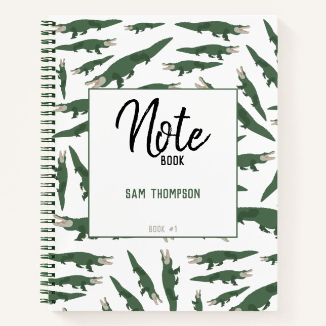 Cuaderno Patrón de Cocodrilo Caimán Adorable (Anverso)