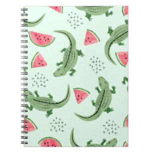 Cuaderno Patrón de cocodrilos sin foco con rodajas de sandí