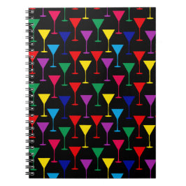 Cuaderno Patrón de cócteles Martini colorido