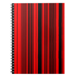 Cuaderno Patrón de código de barras rojo geométrico y color