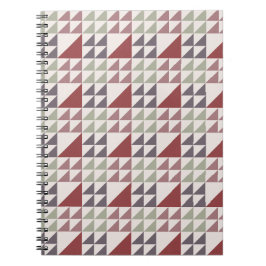 Cuaderno Patrón de colcha geométrica rosa polvoriento