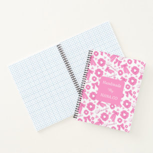 Cuaderno Patrón de coleteros rosados y femeninos Accesorio