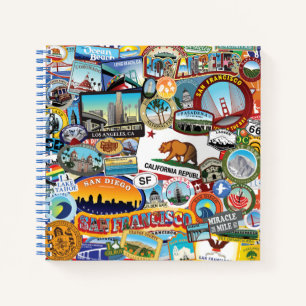 Cuaderno Patrón de Collage Super Pegatina de California