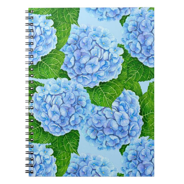 Cuaderno Patrón de color azul hidrangea (Frente)