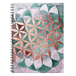 Cuaderno Patrón de color de agua abstracto de color rosa de