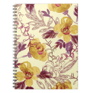 Cuaderno Patrón de color de agua sin foco con elemento cont