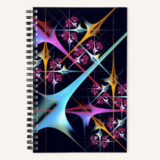 Cuaderno Patrón de color de arte de color rosa floral moder