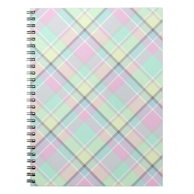 Cuaderno Patrón de color de caramelo a cuadros. (Frente)