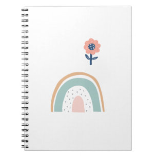 Cuaderno Patrón de color de flor de arcoiris suave