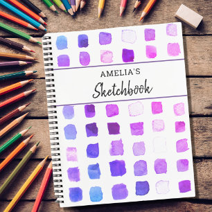 Cuaderno Patrón de color morado personalizado