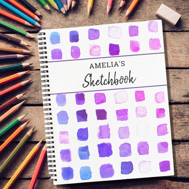 Cuaderno Patrón de color morado personalizado (Subido por el creador)