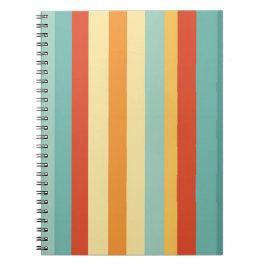 Cuaderno Patrón de color retro rayado
