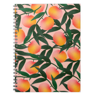 Cuaderno Patrón de color rosa sobre fondo rosado. Fruto dib