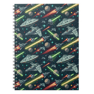 Cuaderno Patrón de Cómic de Nave Espacial de Ciencia Ficció