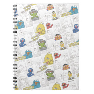 Cuaderno Patrón de cómic vintage de la calle Sesame