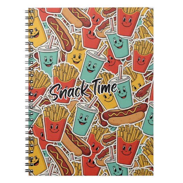 Cuaderno Patrón de comida rápida-tiempo de snack  (Frente)
