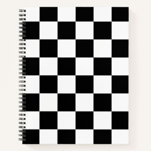 Cuaderno Patrón de comprobación de blanco negro