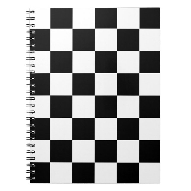 Cuaderno Patrón de comprobación de blanco negro (Frente)
