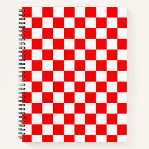 Cuaderno Patrón de comprobación de blanco rojo