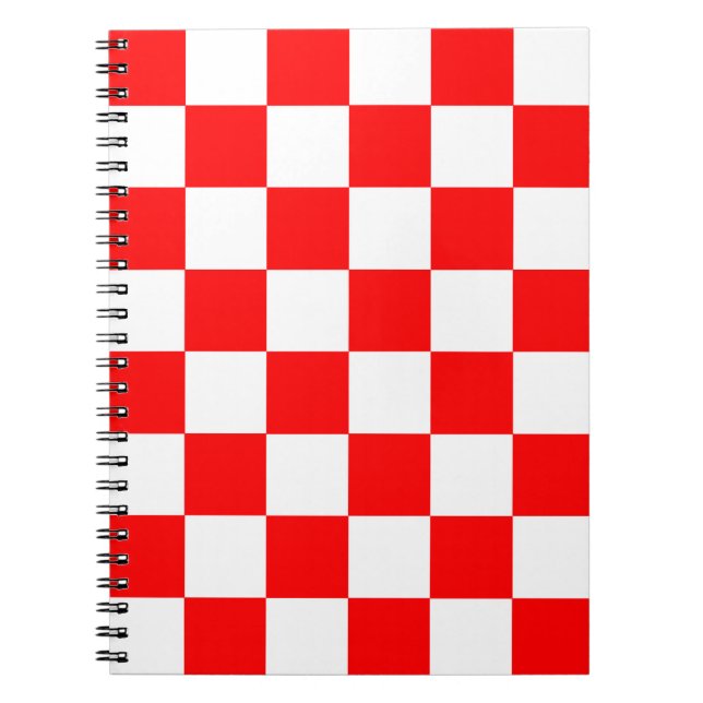 Cuaderno Patrón de comprobación de blanco rojo (Frente)