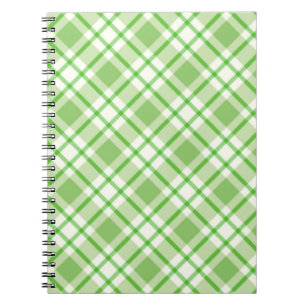 Cuaderno Patrón de comprobación diagonal verde claro