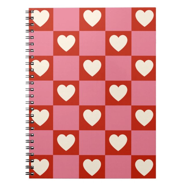 Cuaderno Patrón de comprobador de corazón (Frente)