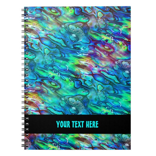 Cuaderno Patrón de concha de abulón Paua de Nueva Zelanda 1 (Frente)