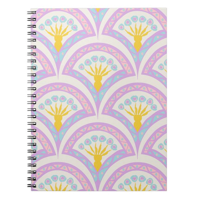 Cuaderno patrón de concha de colores pastel (Frente)