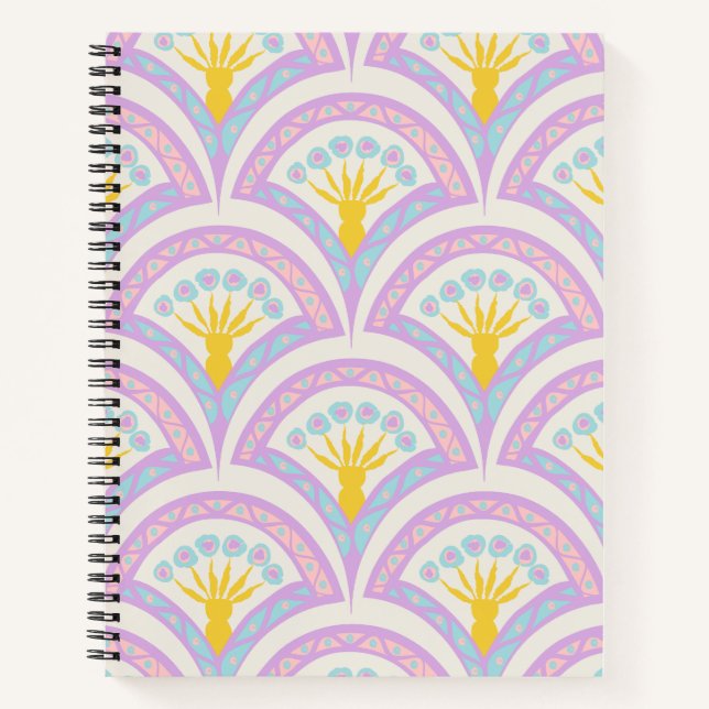 Cuaderno patrón de concha de colores pastel (Anverso)