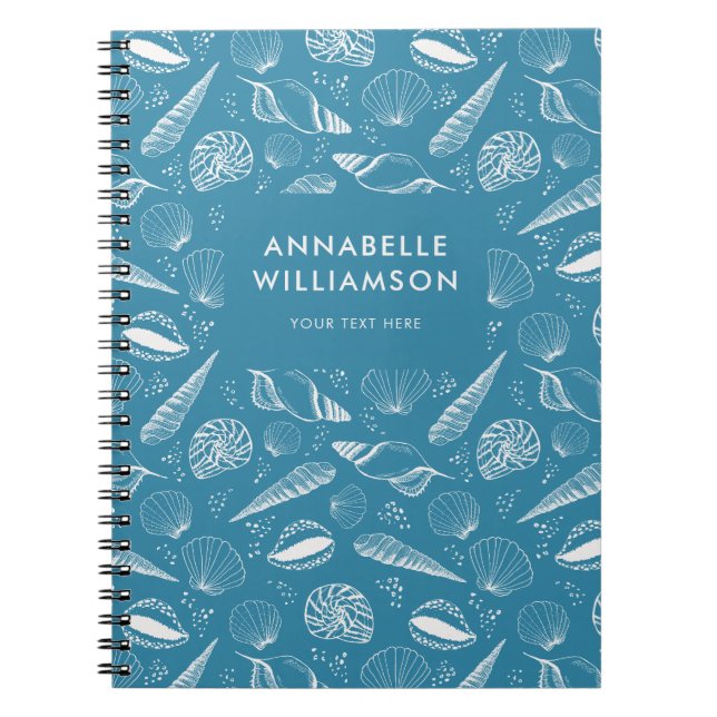 Cuaderno Patrón de concha de mar en la playa (Frente)