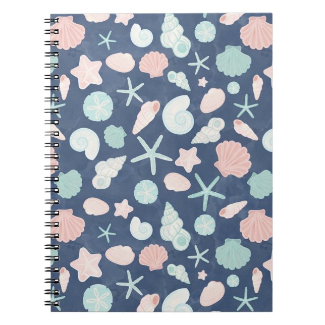 Cuaderno patrón de conchas marinas (Frente)
