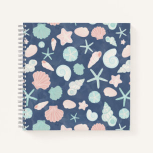Cuaderno patrón de conchas marinas