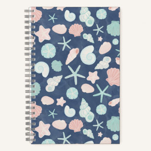 Cuaderno patrón de conchas marinas