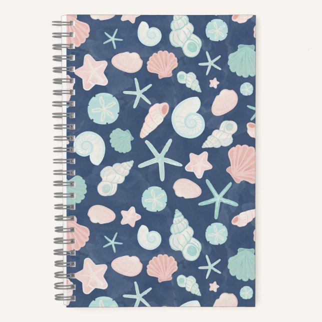 Cuaderno patrón de conchas marinas (Anverso)